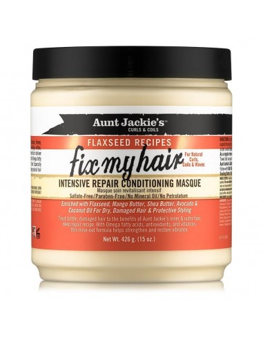 Fix My Hair Intensive Repair Conditioning Masque Aunt Jackie's Curls & Coils Flaxseed Recipes  426g  (15 oz.)
